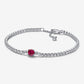 Tennis Bracelet with Red Stone