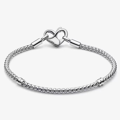 Bracciale Maglia Geometrica con Chiusura a Cuore