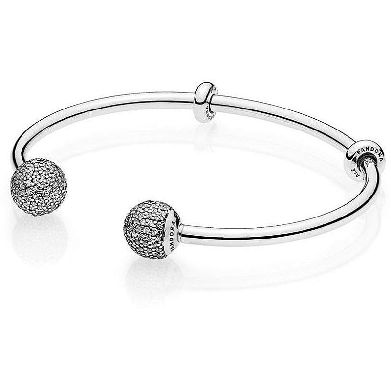 Rigid Bracelet with Pandora Ball Clasp