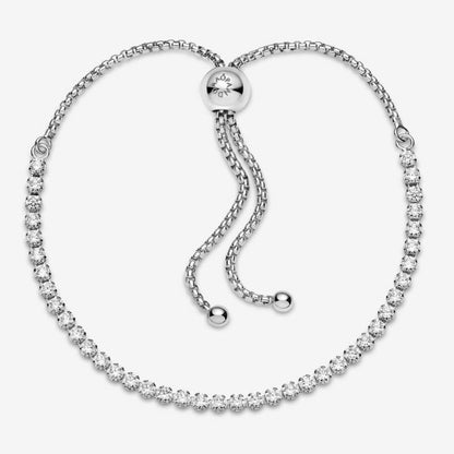 Tennis bracelet with adjustable closure