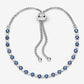 Blue Tennis Bracelet with Adjustable Closure