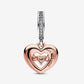 Charm Pendente Cuore Splendente con Pietra