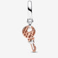 Charm Pendente Chiave della Felicità con Cuore scorrevole