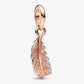Charm Pendente Piuma con Pietre