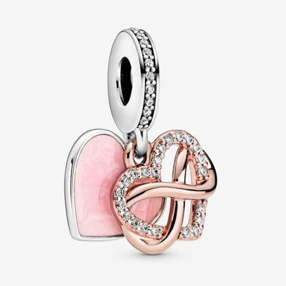 Charm pendente a cuore Infinito scintillante
