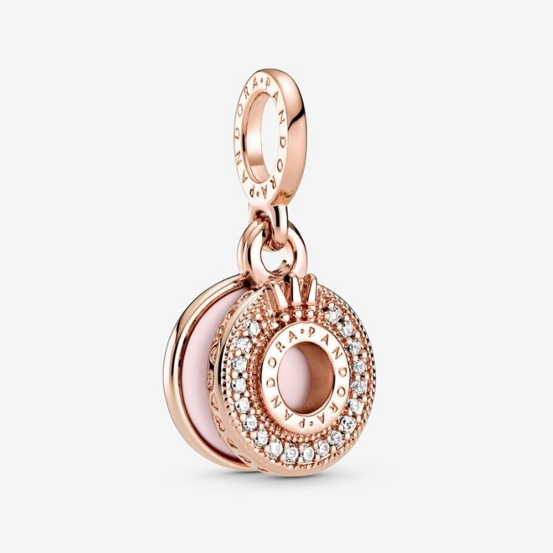 Sparkling pavé pendant charm with crowned O