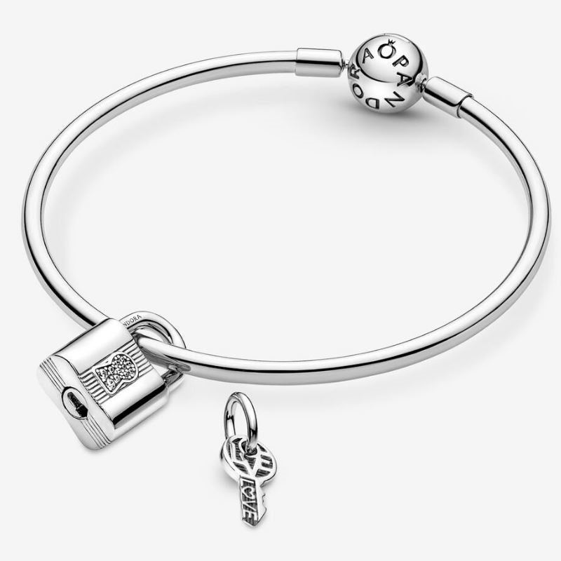 Padlock and Key of Love Pendant Charm