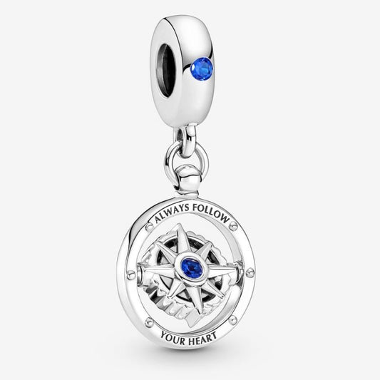 Compass Pendant Charm "Always Follow Your Heart"