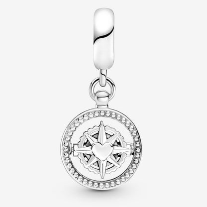 Charm Pendente Bussola "Always Follow Your Heart"