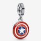 Charm colgante con escudo de Capitán América, Marvel y Vengadores