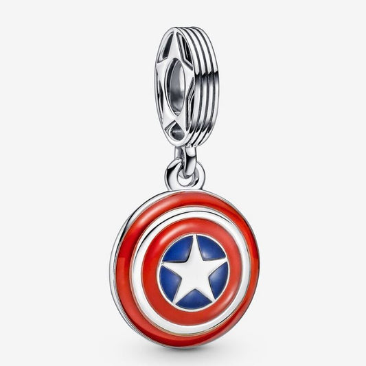 Charm colgante con escudo de Capitán América, Marvel y Vengadores