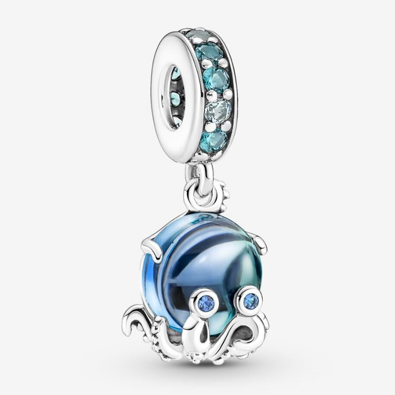 Murano Glass Octopus Pendant Charm