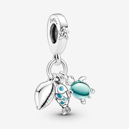 Charm Pendente Pesciolino, Tartaruga Marina e Conchiglia