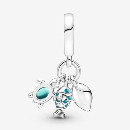 Charm Pendente Pesciolino, Tartaruga Marina e Conchiglia
