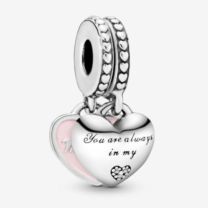 Charm pendente cuori mamma e figlia