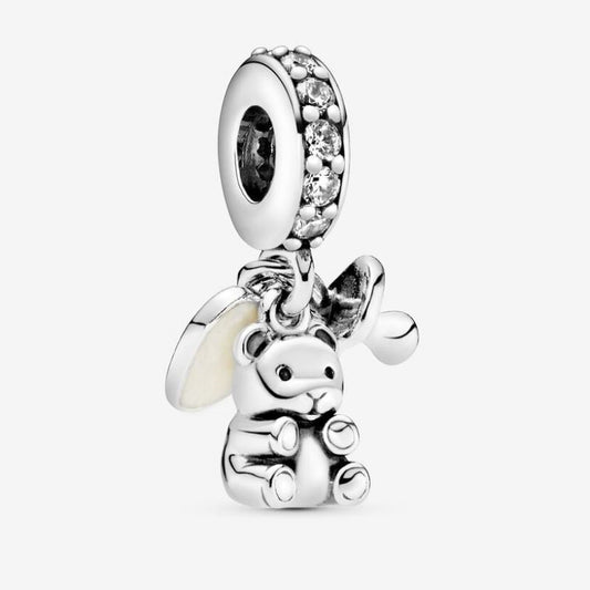 Bear and Pacifier Pendant Charm