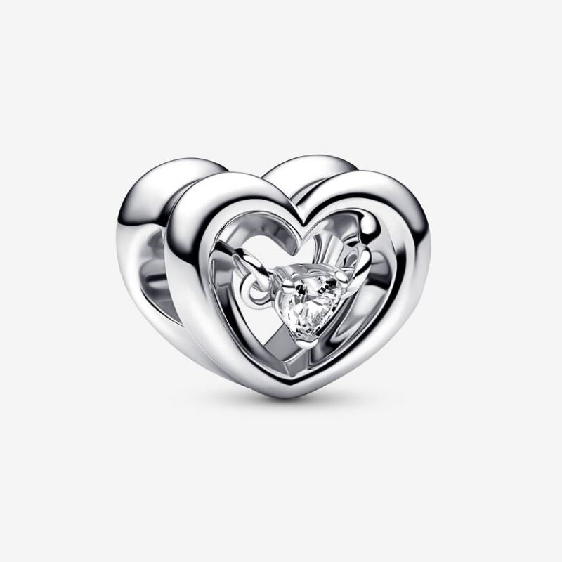 Charm Corazón Brillante con Piedra