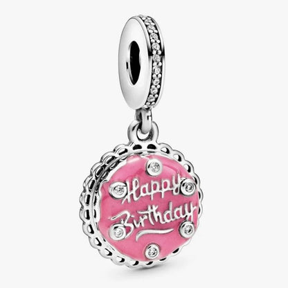 Charm pendente Torta di compleanno rosa