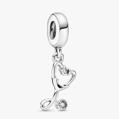 Charm pendente con cuore Stetoscopio