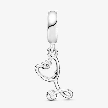 Charm pendente con cuore Stetoscopio