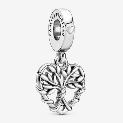 Charm pendente a cuore Albero della famiglia