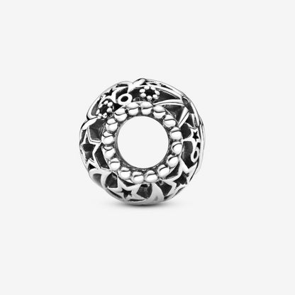 Charm openwork Sole, stelle e luna