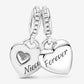 Charm pendente con due cuori Zia e nipote