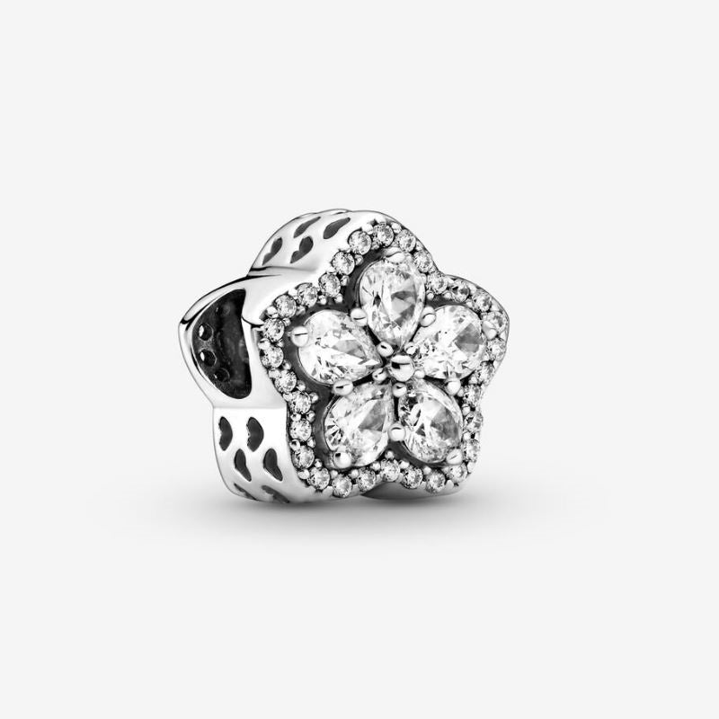 Snowflake charm with sparkling pavé