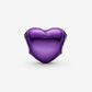 Metallic purple heart charm