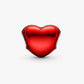 Charm Cuore rosso metallico