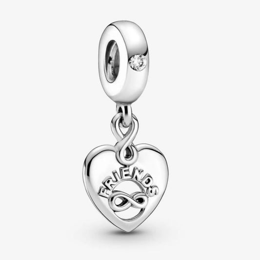 Heart pendant charm Friends forever